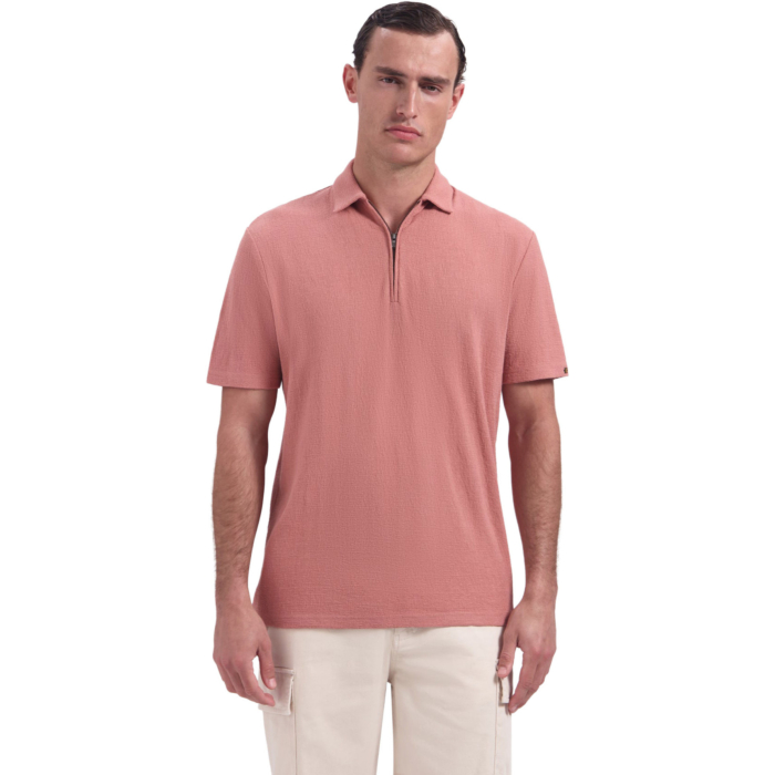 Polo Short Sleeve Zipper Coral