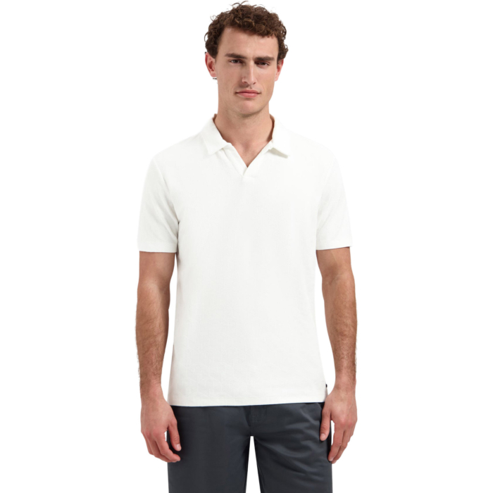 Polo Short Sleeve Jacquard White
