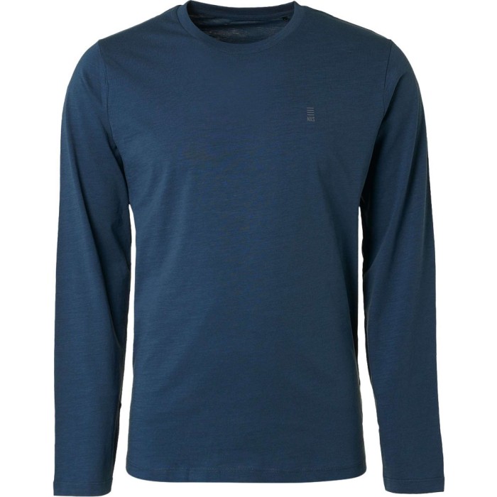 T-shirt long sleeve crewneck slub r carbon blue