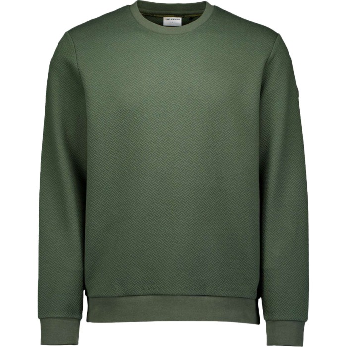 Sweater crewneck double layer jacqu dark green