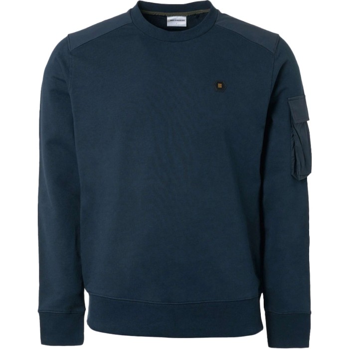 Sweater crewneck with woven contras night
