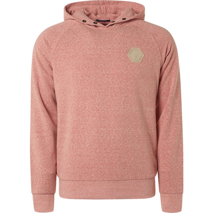 Sweater hooded recycled cotton coral