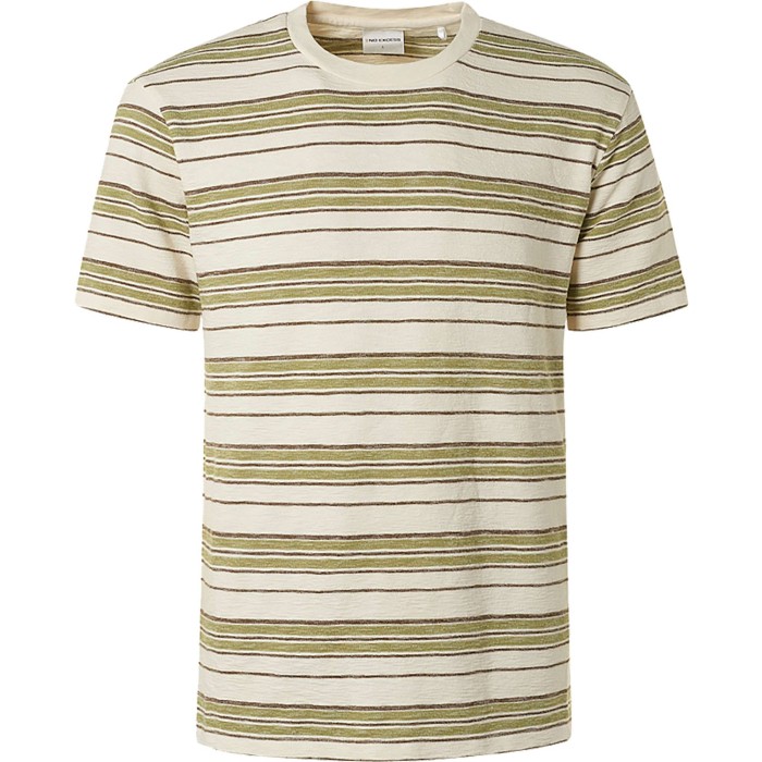 T-shirt crewneck melange stripes lo cream