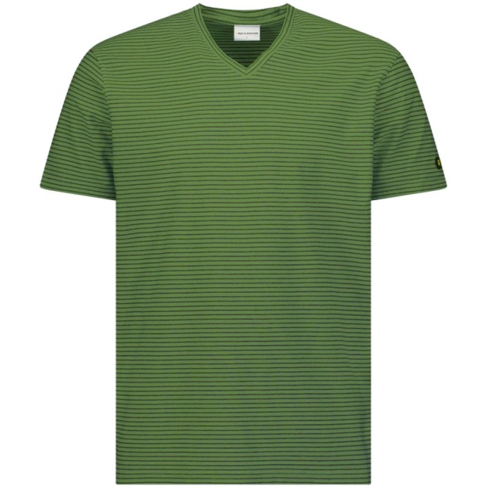 T-shirt korte mouw ronde hals met streep green
