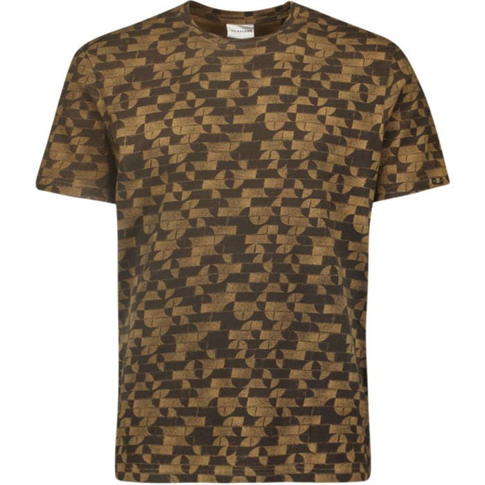 T-Shirt Crewneck Allover Printed Ga Khaki