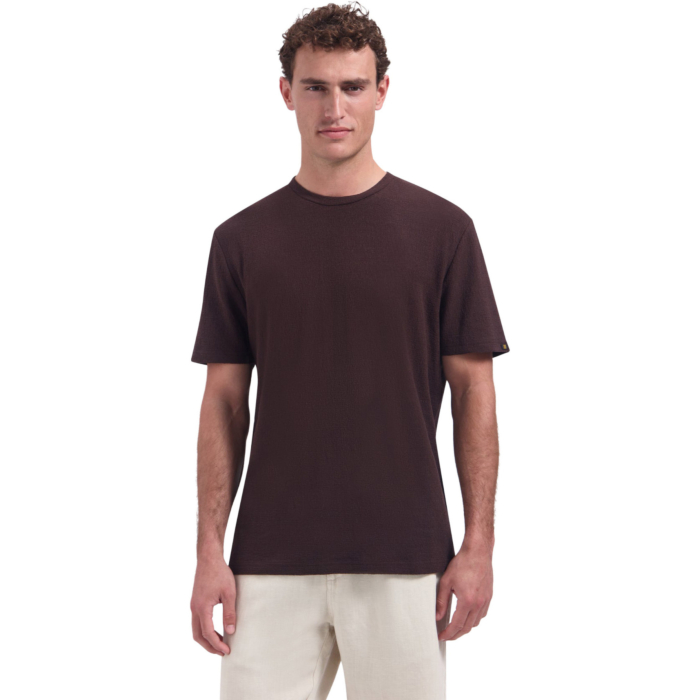 T-Shirt Crewneck Crinkle Dark Brown