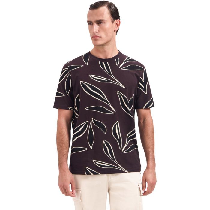T-Shirt Crewneck AOP Dark Brown