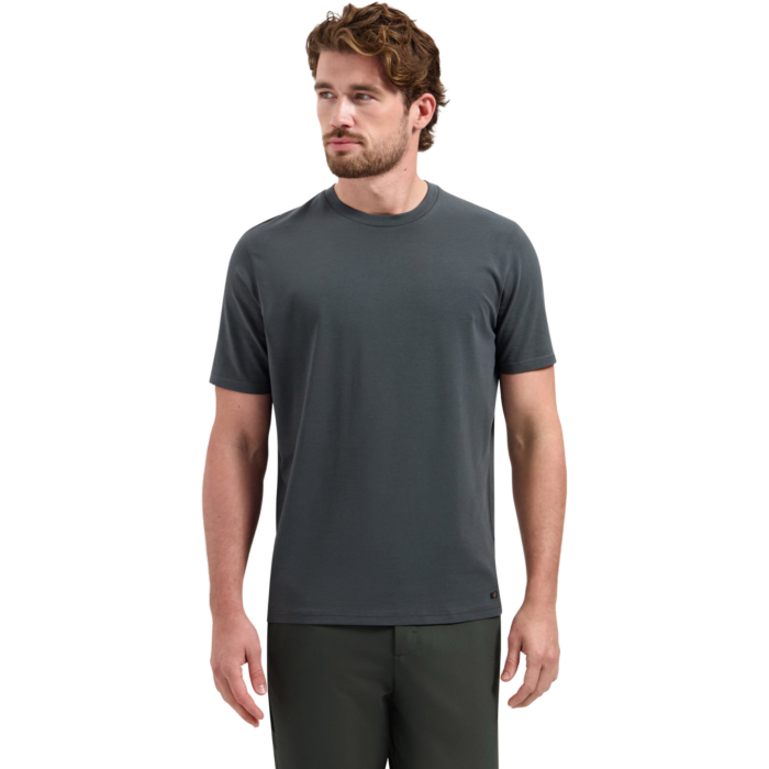 T-Shirt Crewneck Solid Basic Stretc Dark Steel
