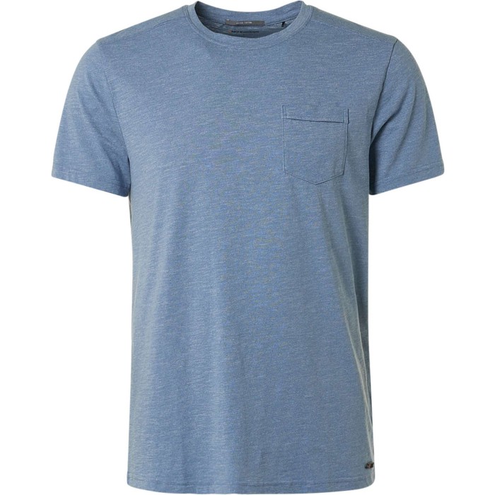 T-shirt crewneck 2 coloured melange washed blue