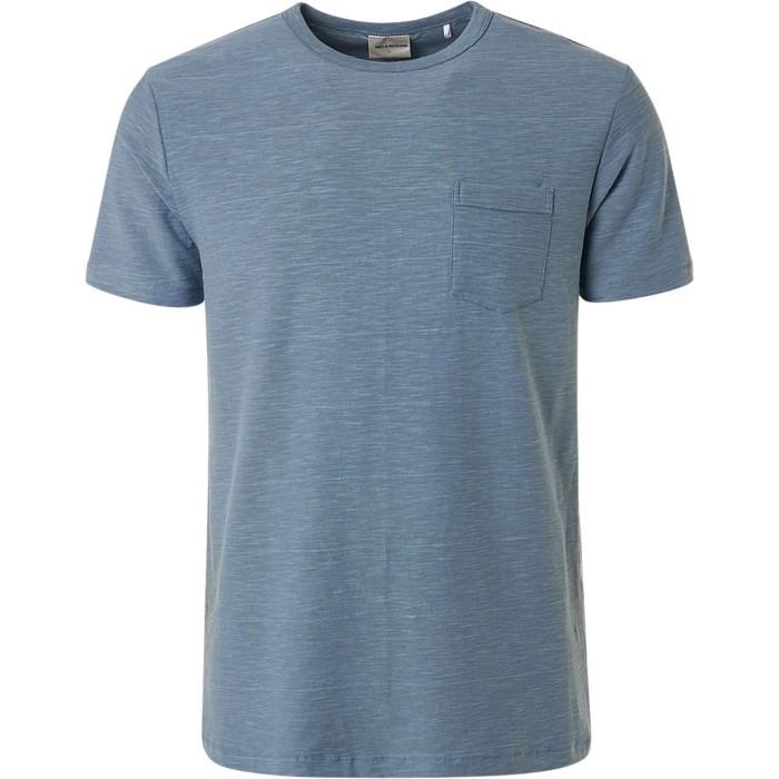 T-shirt crewneck slub garment dyed washed blue