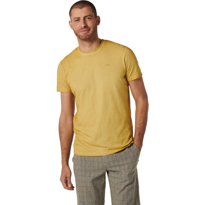 T-shirt crewneck slub cold dyed mustard