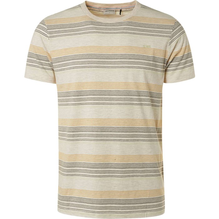 T-shirt crewneck melange stripes mustard