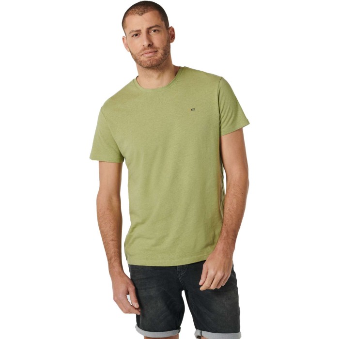 T-shirt crewneck with linen dusty green