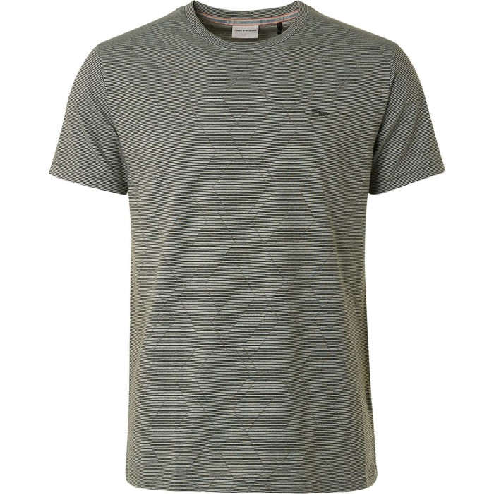 T-shirt crewneck stripe jacquard mint