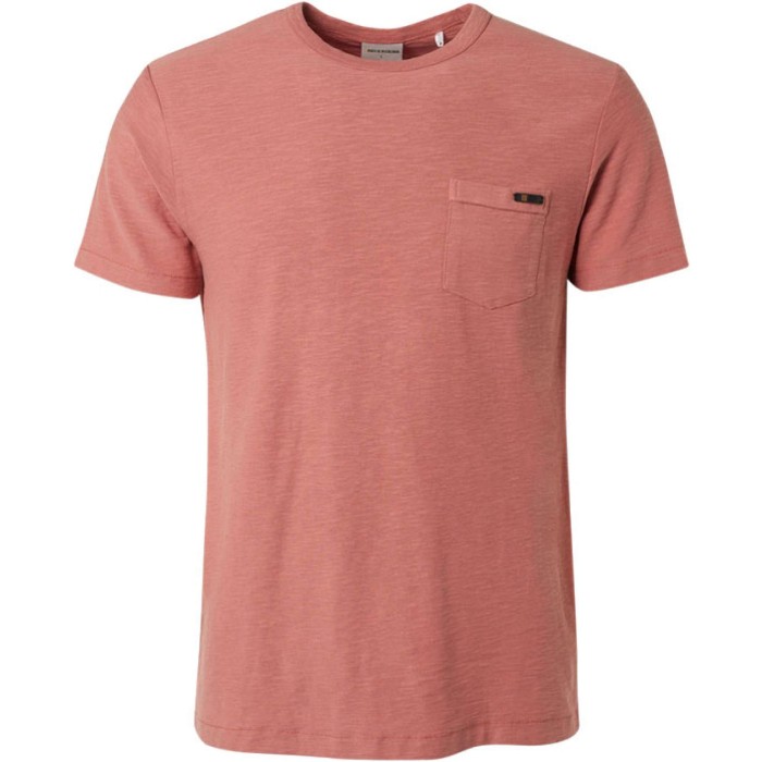 T-shirt crewneck slub garment dyed coral