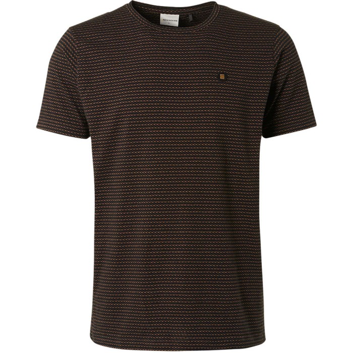 T-shirt crewneck 2 coloured jacquar black