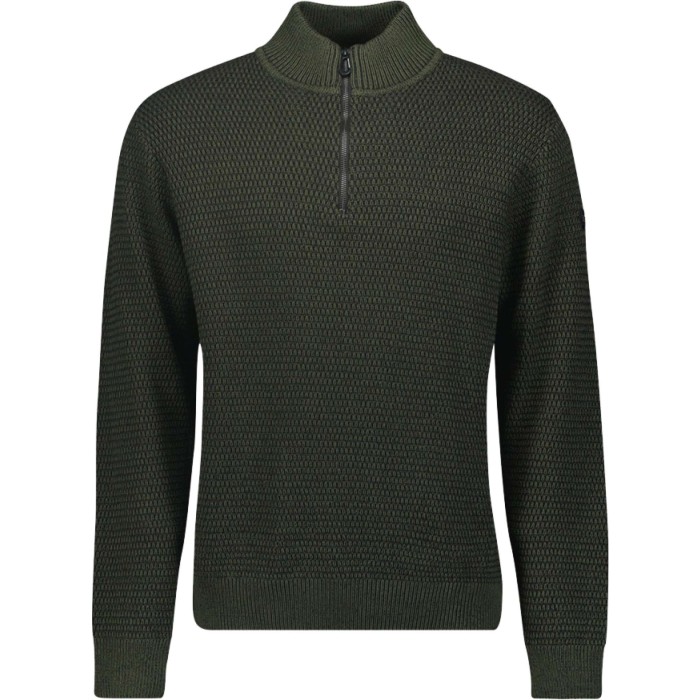Pullover half zipper 2 coloured mel dark green