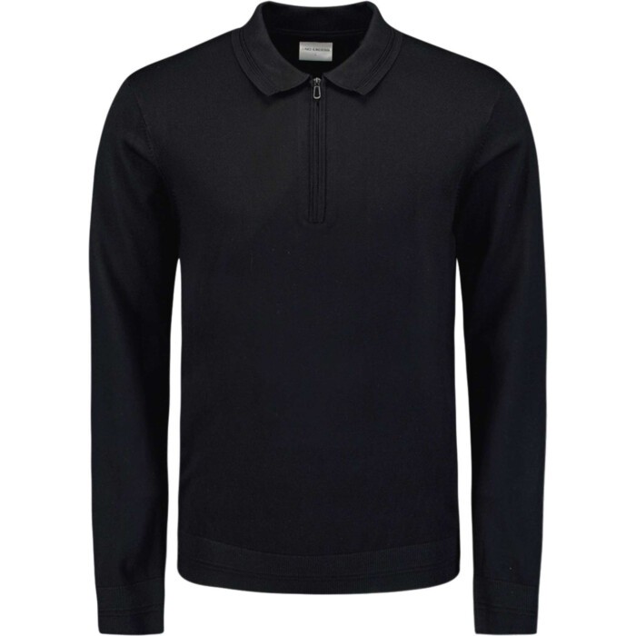 Pullover Polo Half Zip Black
