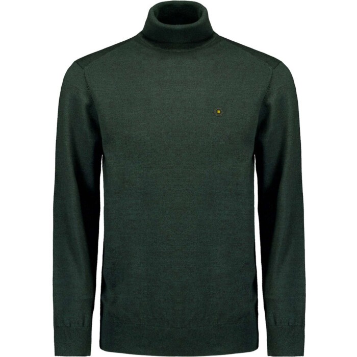 Pullover Rollneck 2 Coloured Melang Dark Green