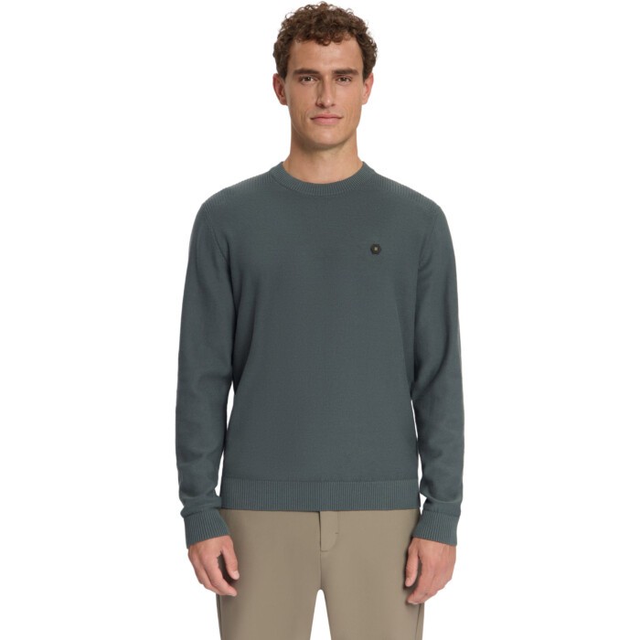 Pullover Crewneck Shoulder Detail Dark Steel