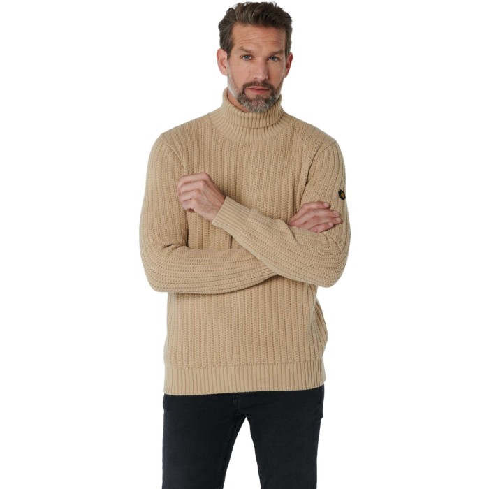 Pullover rollneck solid jacquard wi stone