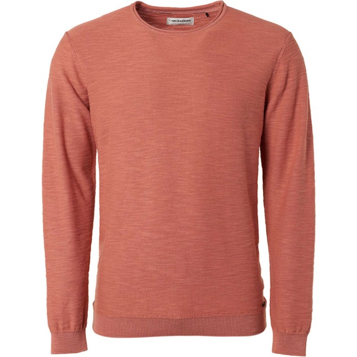 Pullover crewneck relief garment dy coral