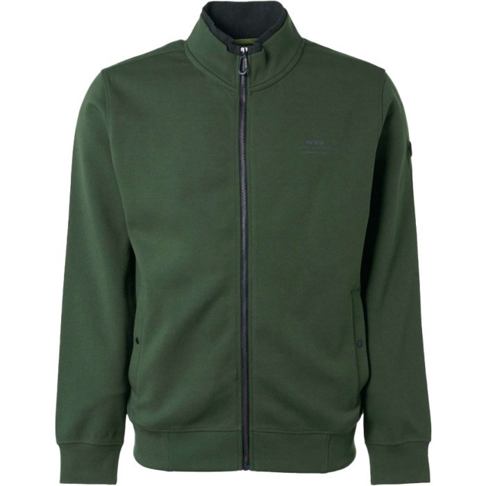 Sweater full zipper dark green