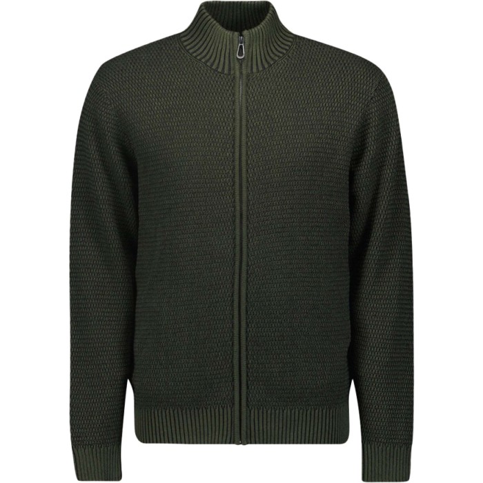 Pullover full zipper 2 coloured mel dark green
