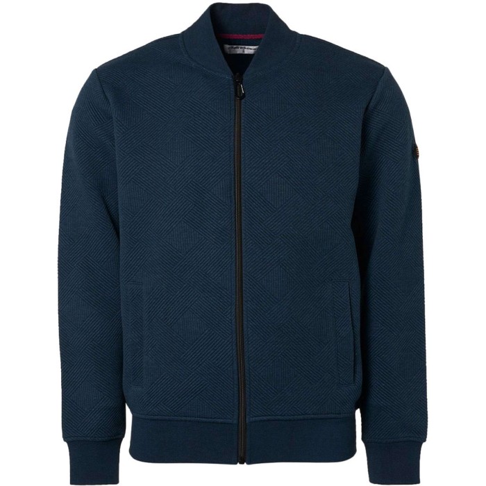 Sweater full zipper double layer ja carbon blue