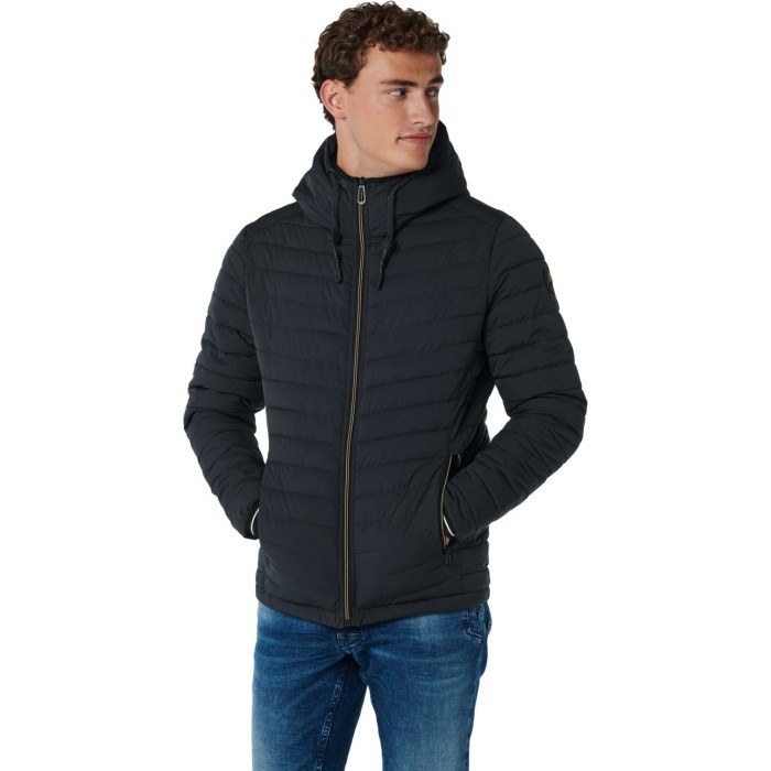 Jacket short fit hooded padded black