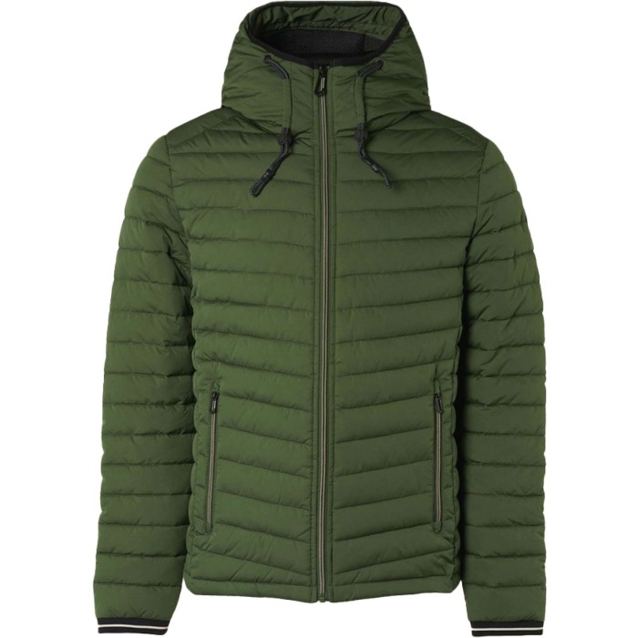 Jacket hooded short fit padded dark green