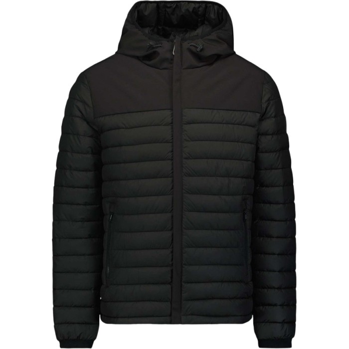 Jacket hooded short fit padded mix black