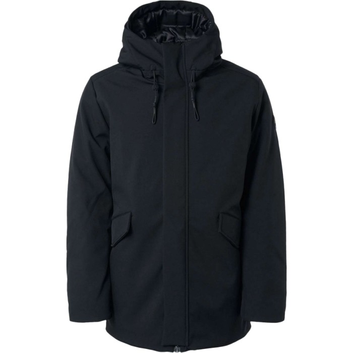 Jacket mid long fit hooded softshel black