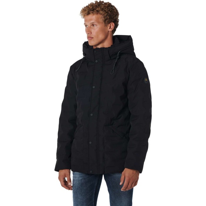 Jacket short fit sealed hooded recy black
