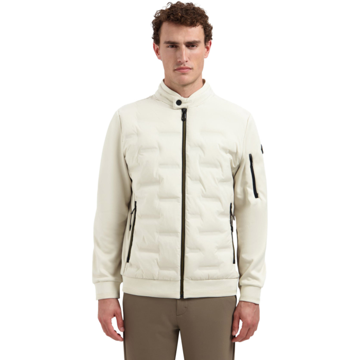 Jacket Short Fit Sealed Knitted Mix Stone
