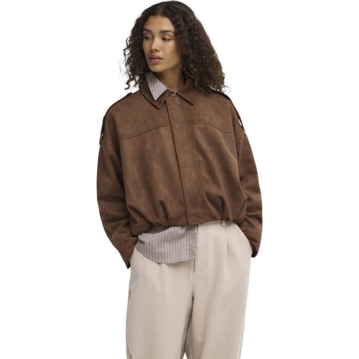 ONLMOON-STINA FAUX SUEDE BOMBER PNT NOOS Soft Silt