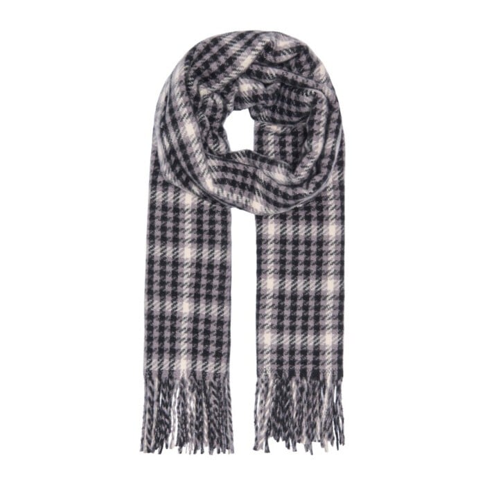 ONLMAJA CHECK FRINGE SCARF CC ACC Black/WHITECAP G