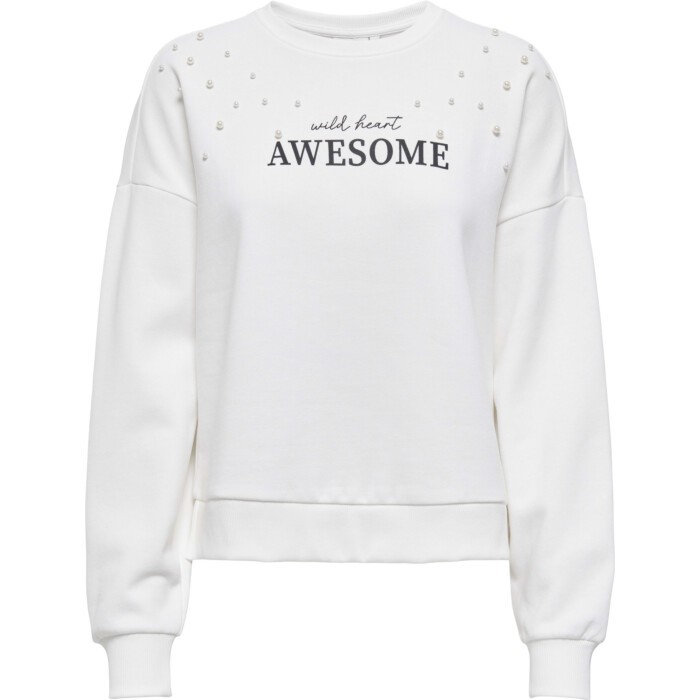ONLJENNA L/S O-NECK EMB. BOX SWT Cloud Dancer/Wild