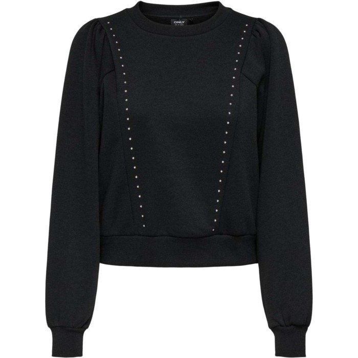 ONLLEAH L/S O-NECK STUD CS SWT Black/Silver studs