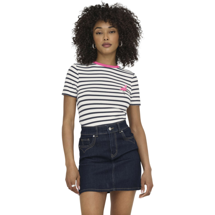 ONLHEART LIFE S/S TEE JRS NOOS Cloud Dancer/NIGHT