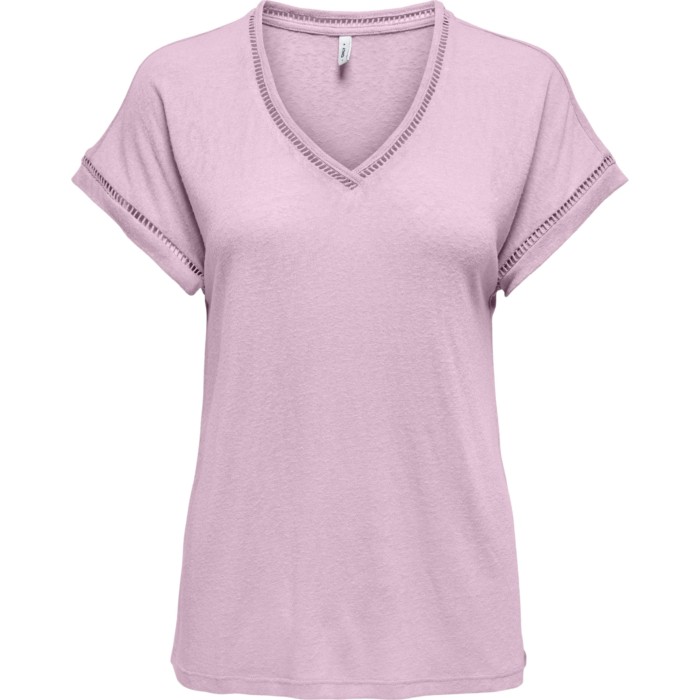 ONLPENNY S/S V-NECK TOP JRS Roseate Spoonbill