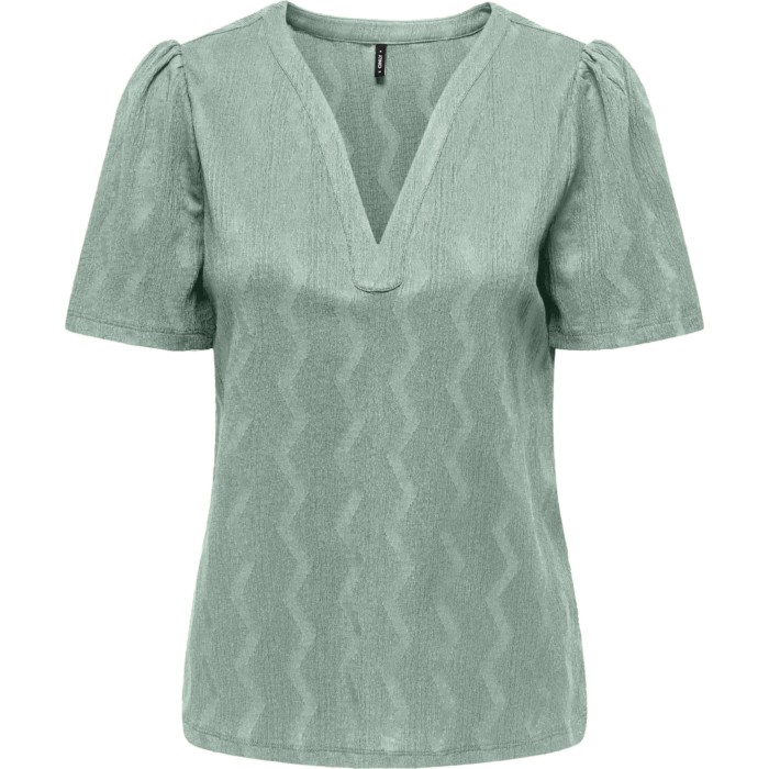 ONLDIA S/S V-NECK PLEAT TOP CS JRS Jadeite