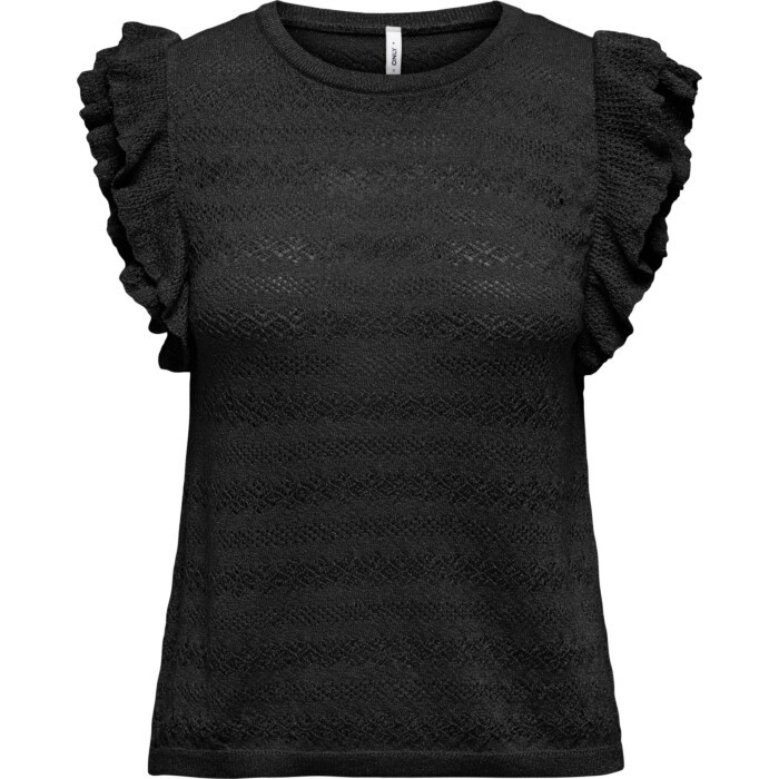 ONLAGA SL GLITTER O-NECK TOP KNT Black/Black Glitt