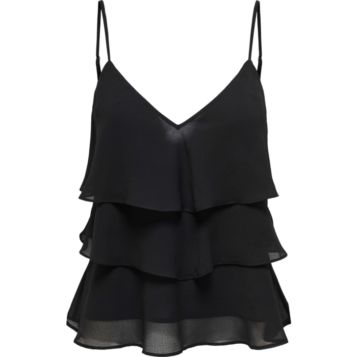 ONLLINN LIFE FLOUNCE SINGLET WVN NOOS Black