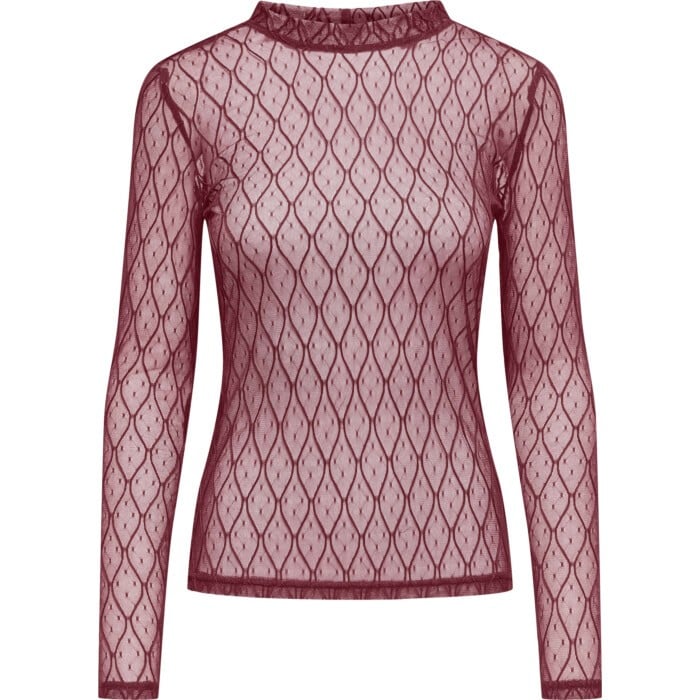 ONLSALINA L/S LACE TOP JRS Cabernet