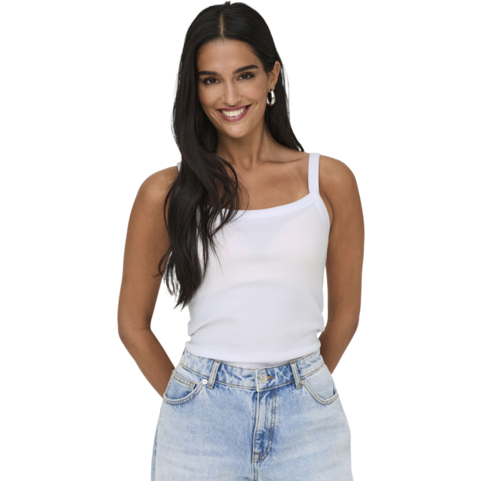 ONLVIRA S/L RIB TOP CS JRS Bright White