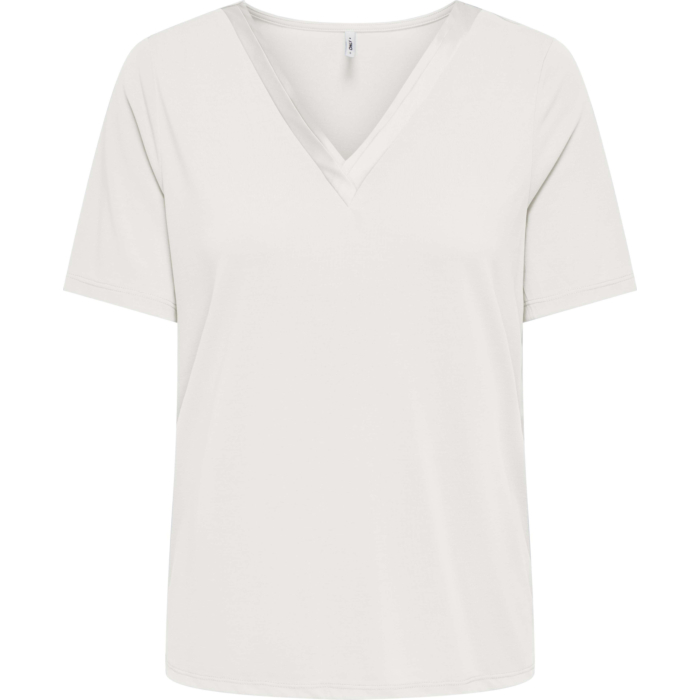 ONLFREE S/S SPLIT V-NECK TOP JRS Cloud Dancer