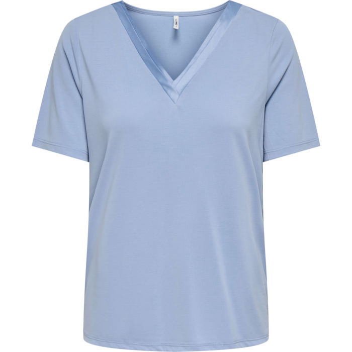 ONLFREE S/S SPLIT V-NECK TOP JRS Soft Chambray