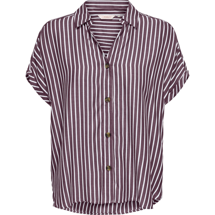 ONLGIBSI-PUORI SS V-NECK SHIRT WVN Rose Brown/BRIG