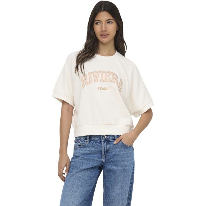 ONLDAZE S/S RAGLAN UB SWT Cloud Dancer/Riviera